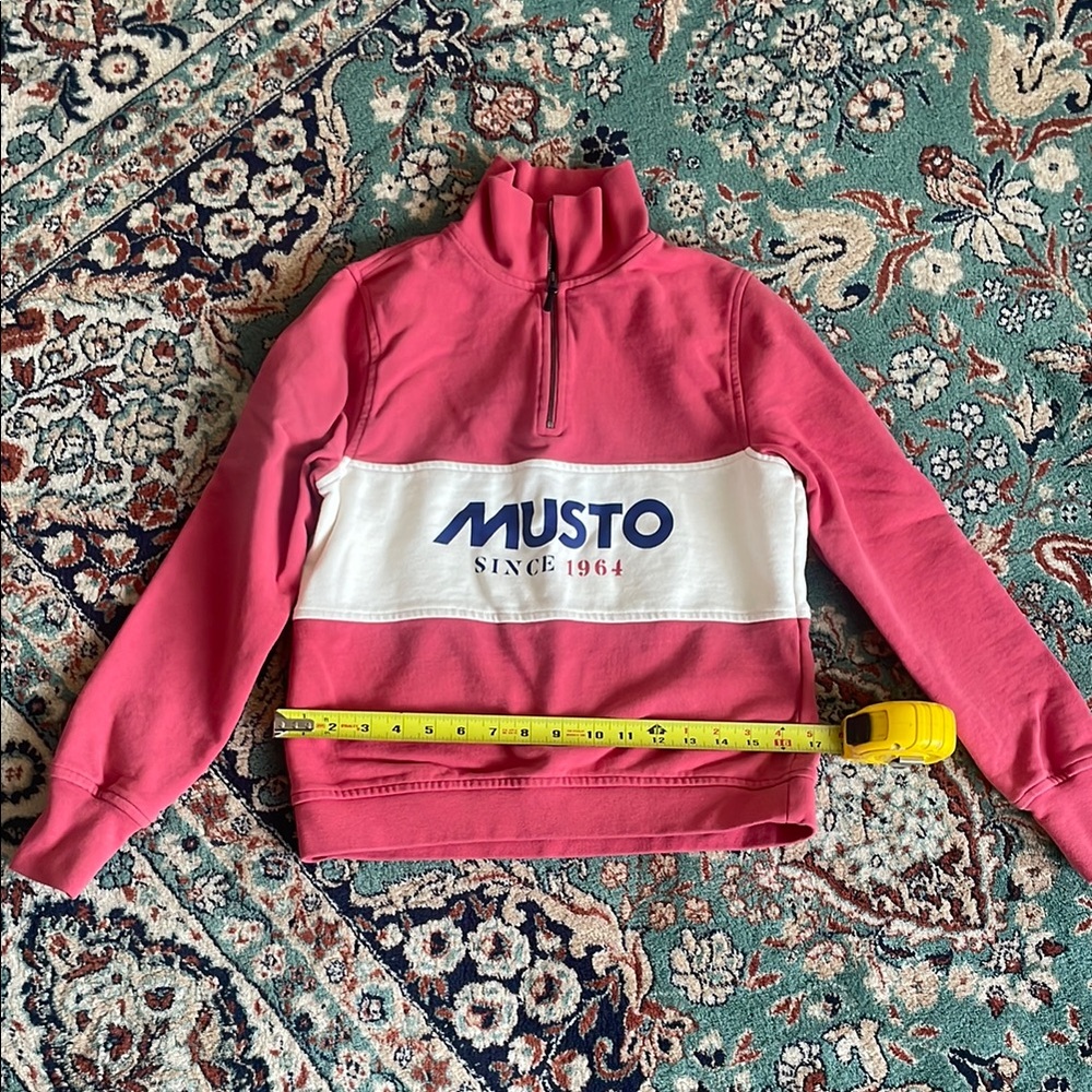 Musto Pink and White Half-Zip Sweatshirt